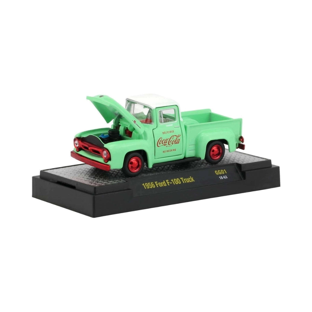 1956 Ford F-100 Truck – Green (Coca-Cola Livery, Red Rims – Chase, Opening Hood)