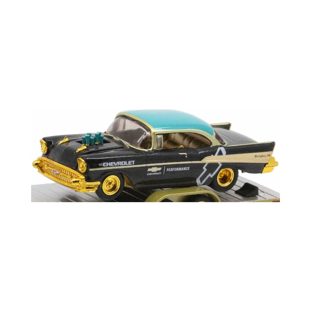 1957 Chevrolet Bel Air - Black & Teal (Gold Chrome, Chase, Auto-Haulers Release 67)