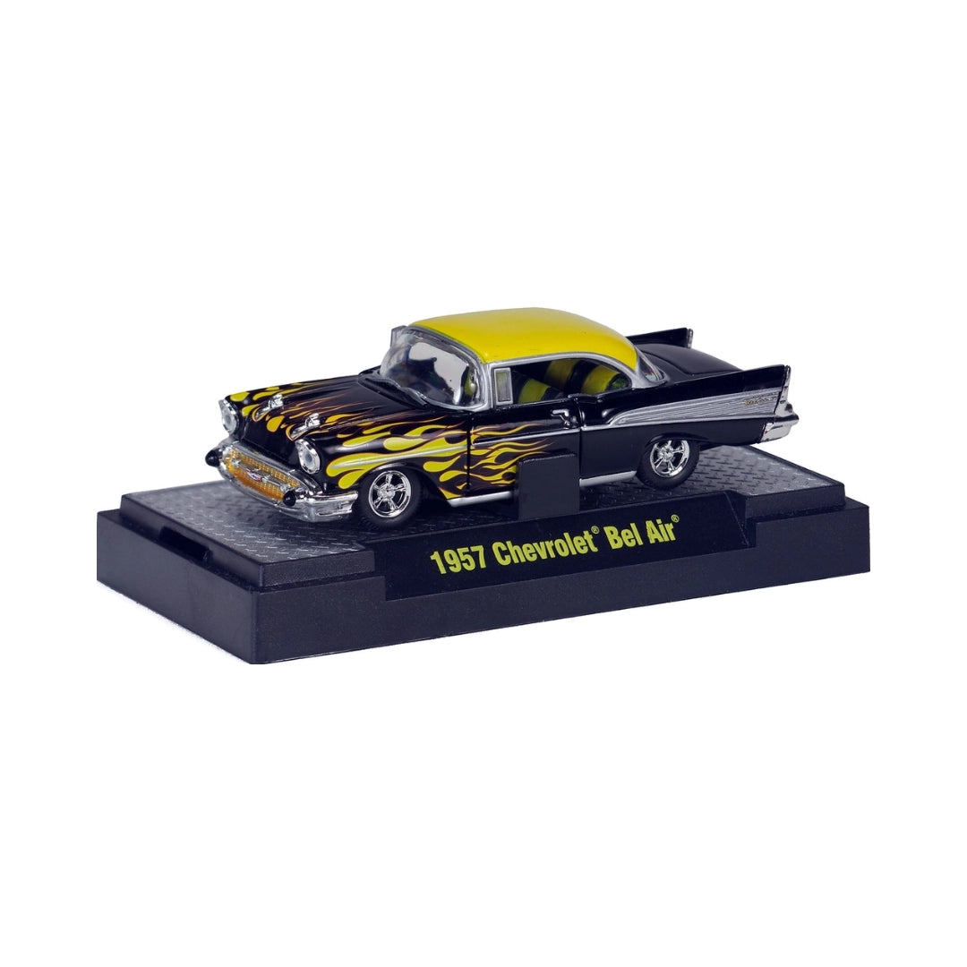 1957 Chevrolet Bel Air - Black & Yellow Flames (Chase, Auto-Thentics Release S05)