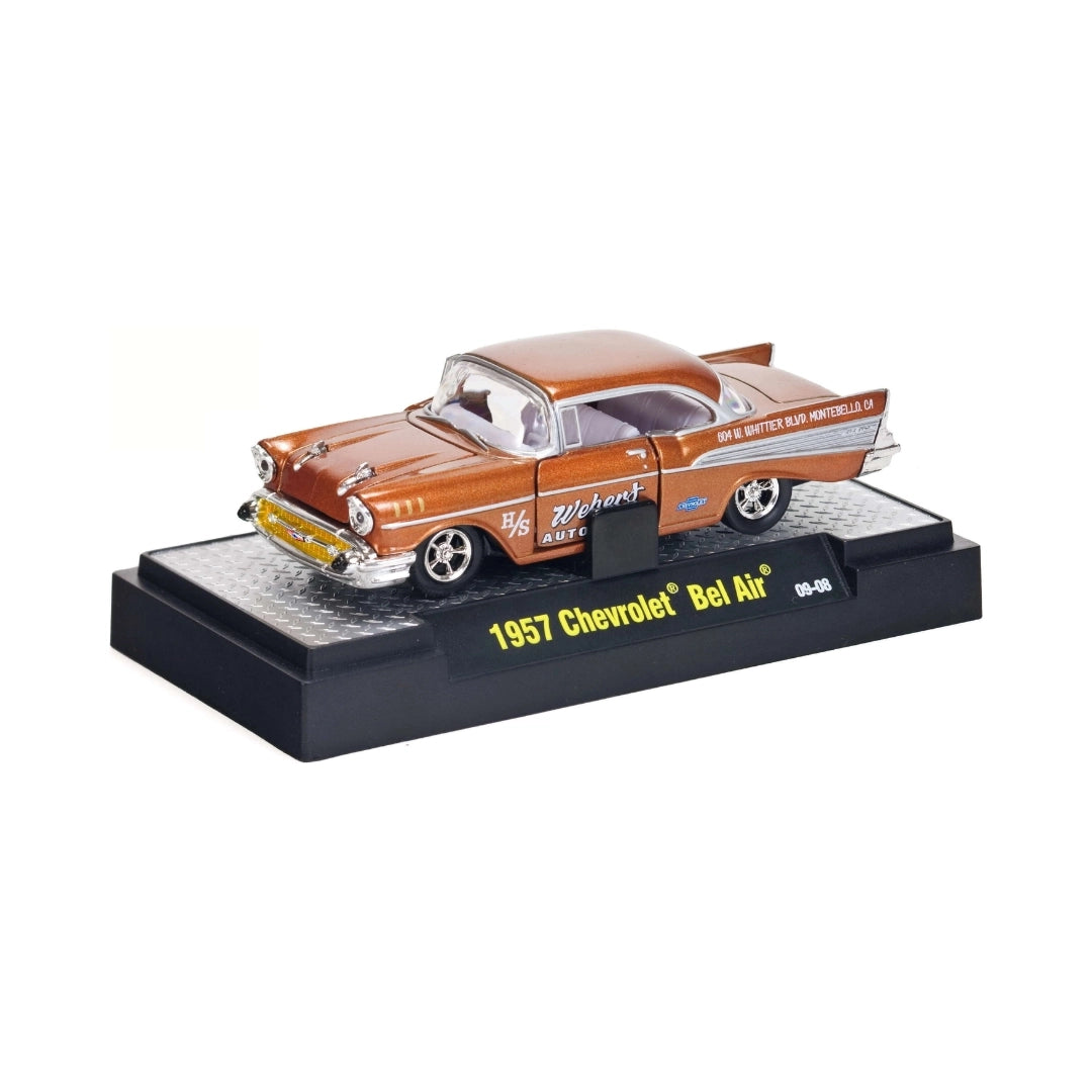 1957 Chevrolet Bel Air - Copper/Brown with White Roof (Auto-Drags - Clamshell Blister)