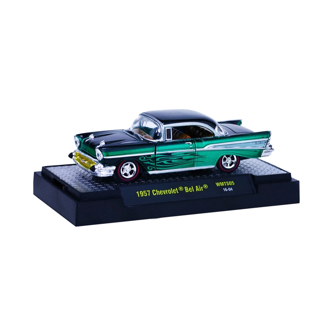 1957 Chevrolet Bel Air - Green & Black (Clamshell Blister Packaging)