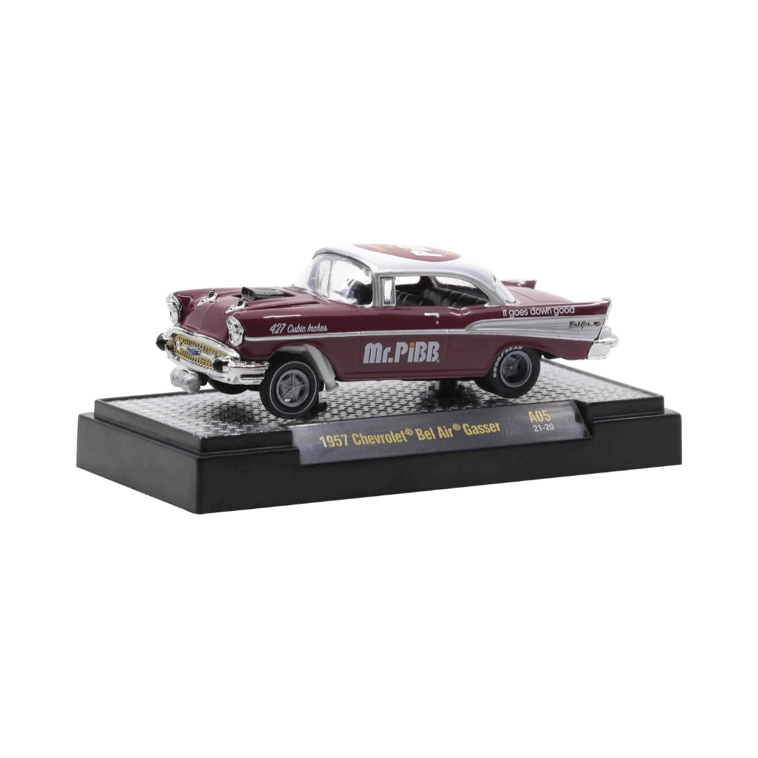 1957 Chevrolet Bel Air Gasser - Maroon & White “Mr. Pibb” (Release A05)