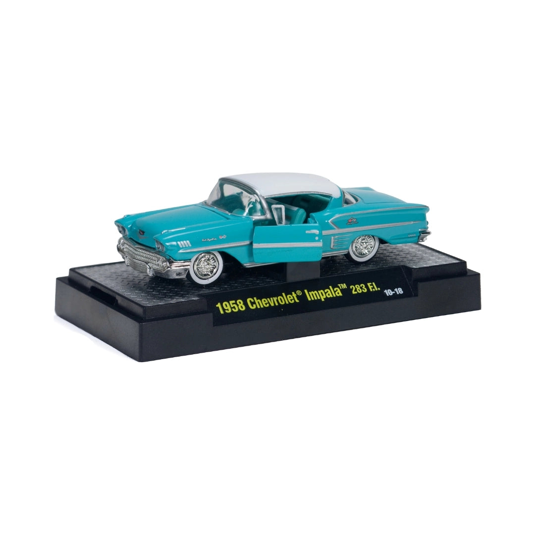 1958 Chevrolet Impala 283 F.I. Turquoise White Roof (Clamshell Blister)