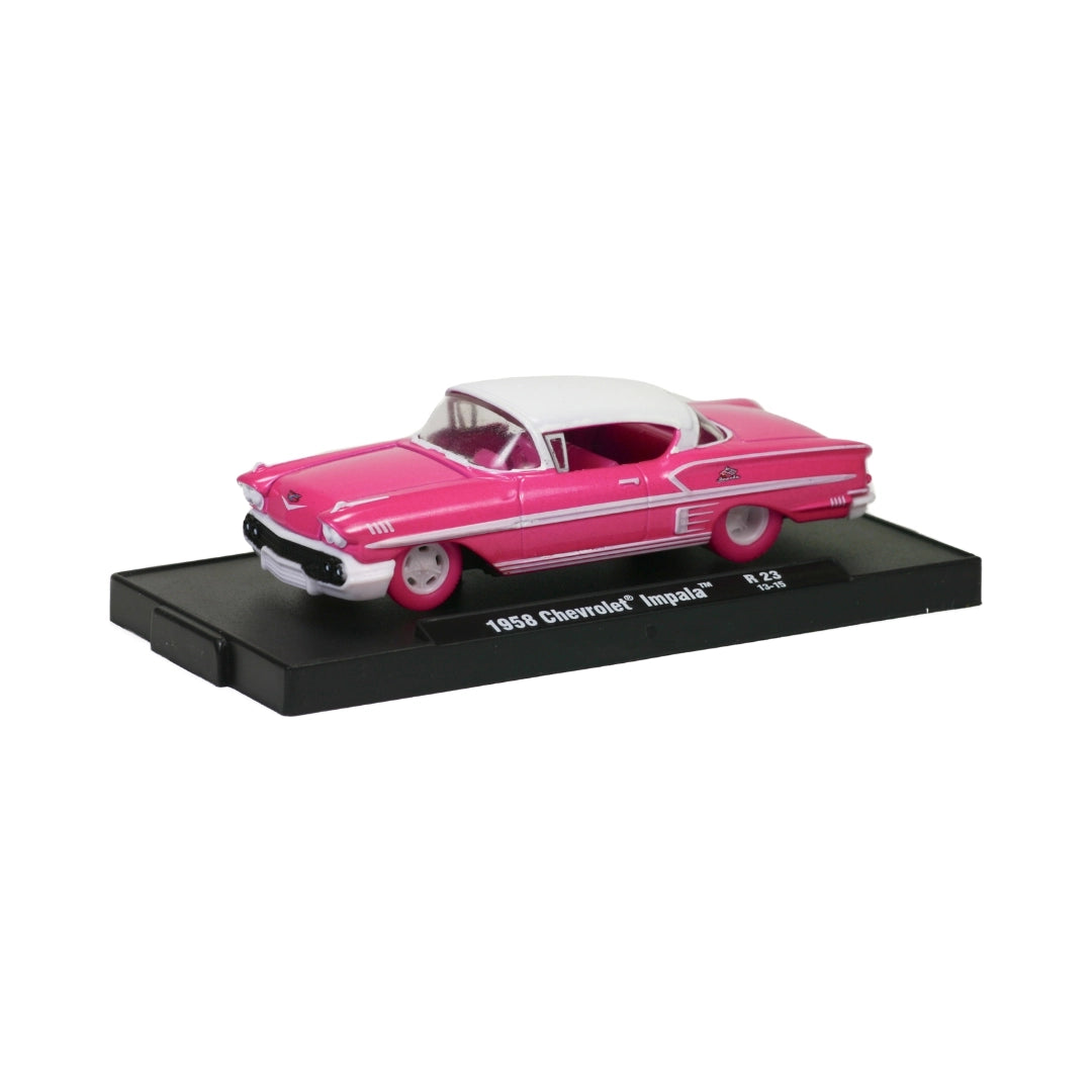 1958 Chevrolet Impala Pink White Roof (Blister Card)