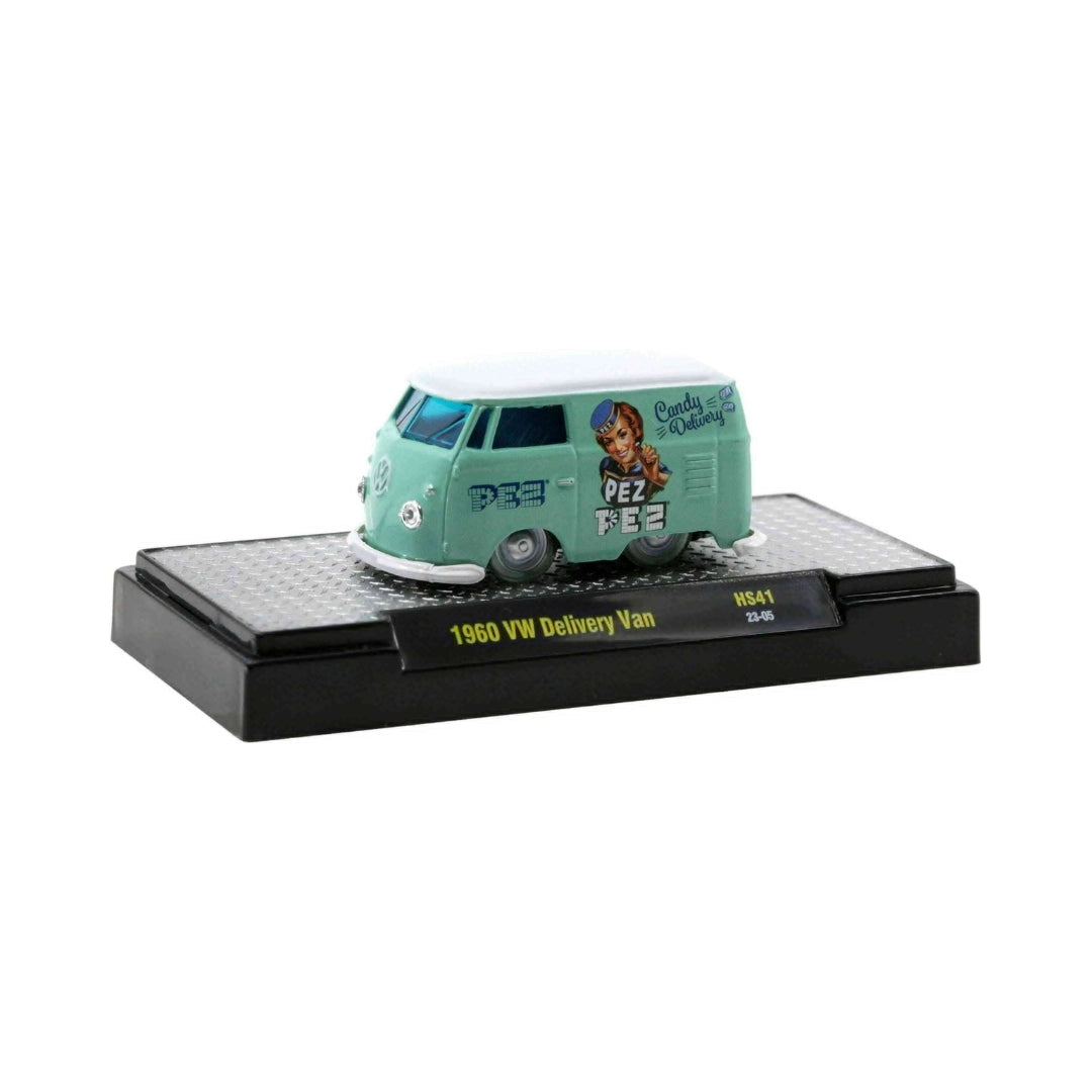 1960 VW Delivery Van - Aqua PEZ Auto-Thentics Model-Kit on Display Base (Hobby Exclusive Release HS41 Chase)