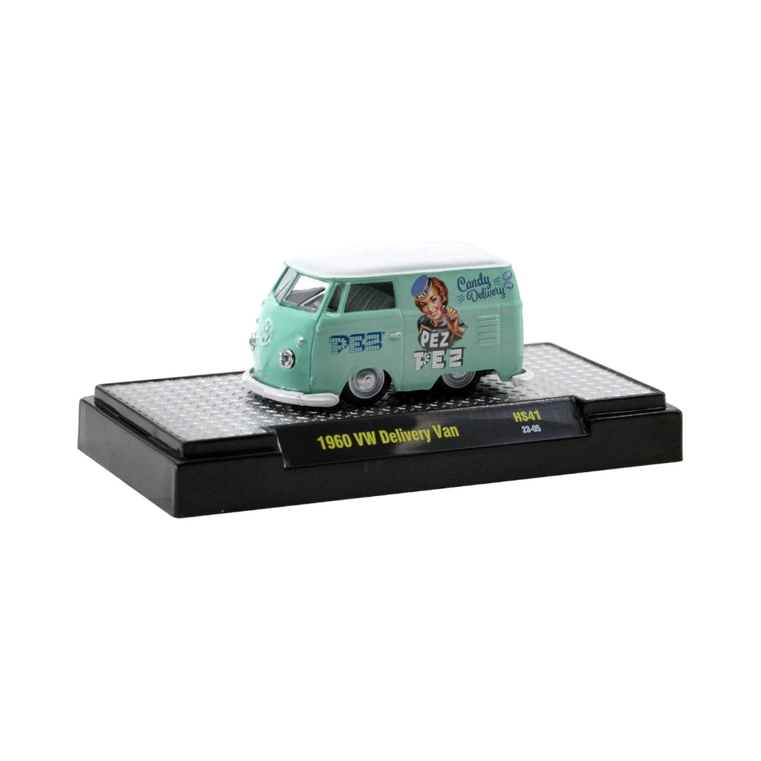 1960 VW Delivery Van - Aqua PEZ Auto-Thentics Model-Kit on Display Base (Hobby Exclusive Release HS41)