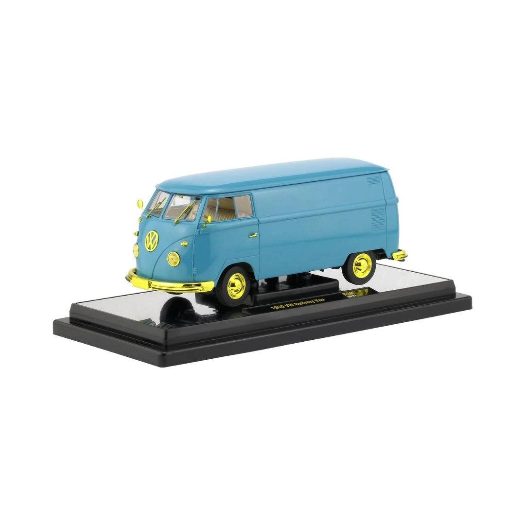 1960 VW Delivery Van - Light Blue (Yellow Chrome Rims & Details)