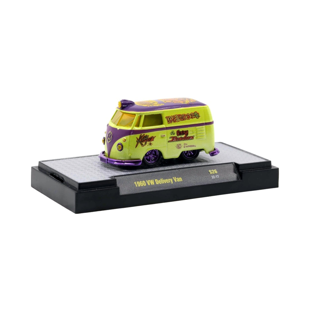 1960 VW Delivery Van - Lime Green & Purple M2 Fifteenth Anniversary "WildOne" Edition with Purple Rims (Release S26)