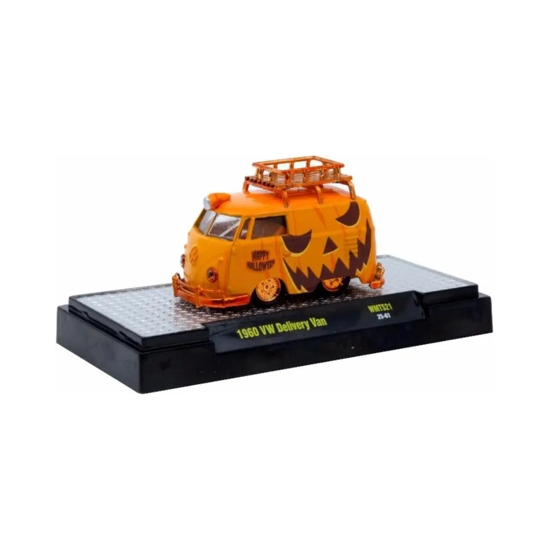 1960 VW Delivery Van - Orange Halloween Theme with Silver Chrome Rims & Details, Gray Interior (Exclusive, Limited Edition)