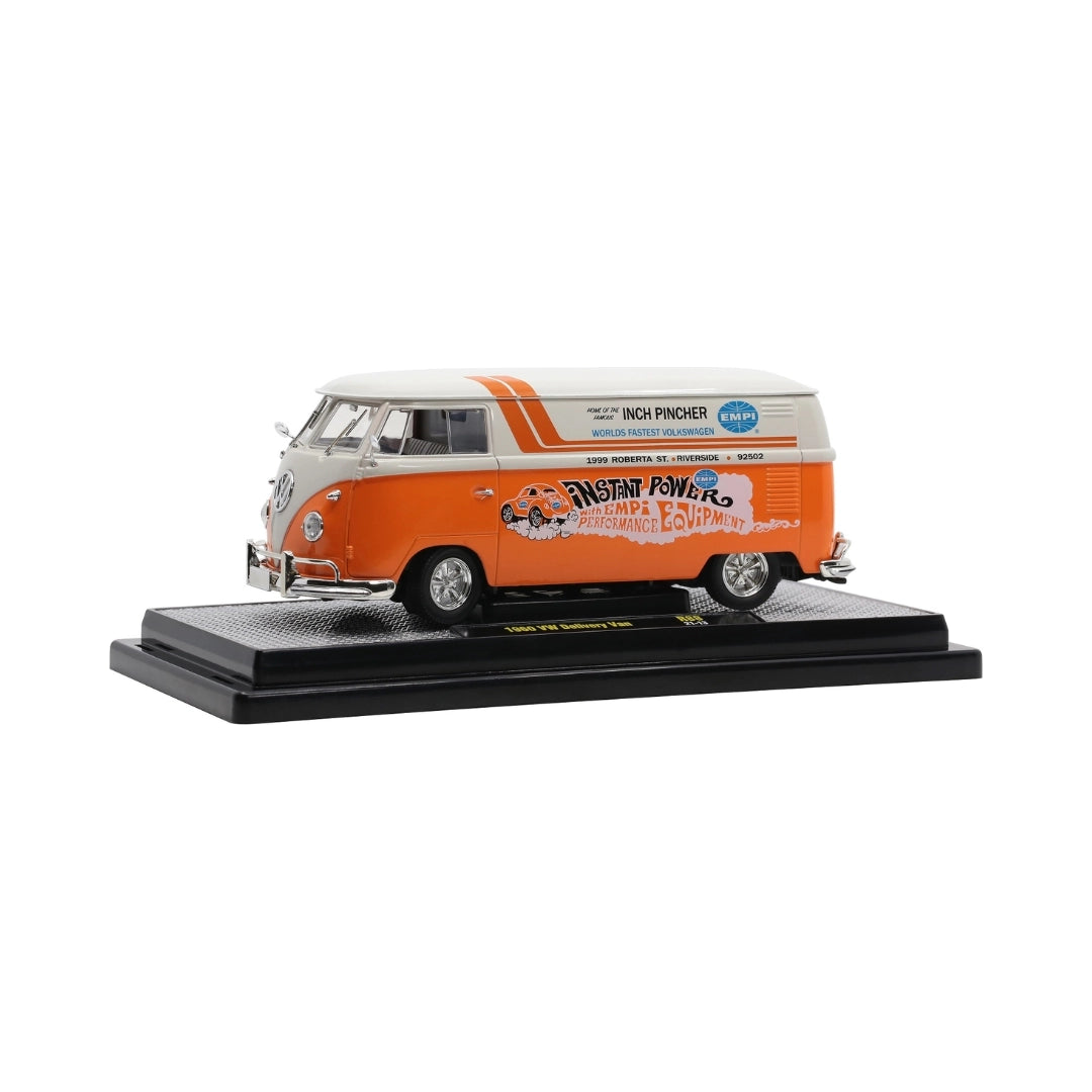 1960 VW Delivery Van - Orange/White (Instant Power Livery, Silver Chrome Details)