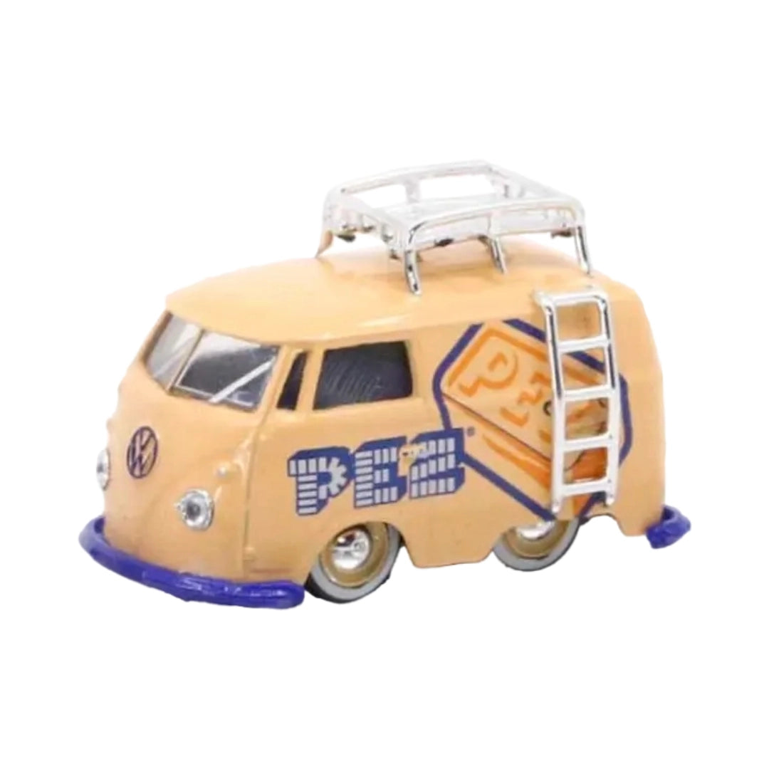 1960 VW Delivery Van - Peach/Beige PEZ Chase with Coral Chrome Rims, Coral Chrome Details & Bumpers, Coral Interior, Gold-Tone Ladder (Limited Edition, Set Exclusive)
