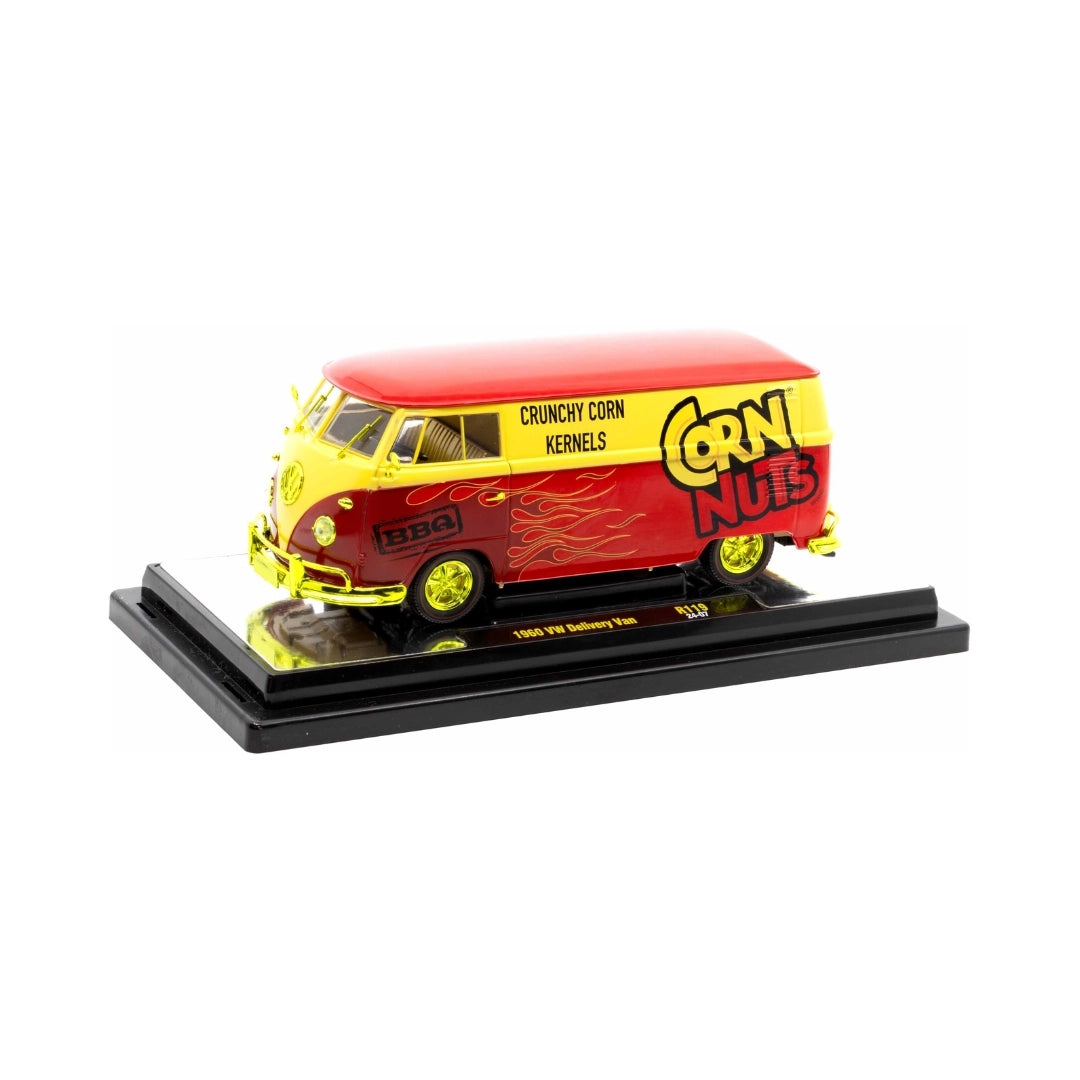 1960 VW Delivery Van - Red/Yellow (Corn Nuts Livery, Yellow Chrome Rims & Details, Gold Interior)