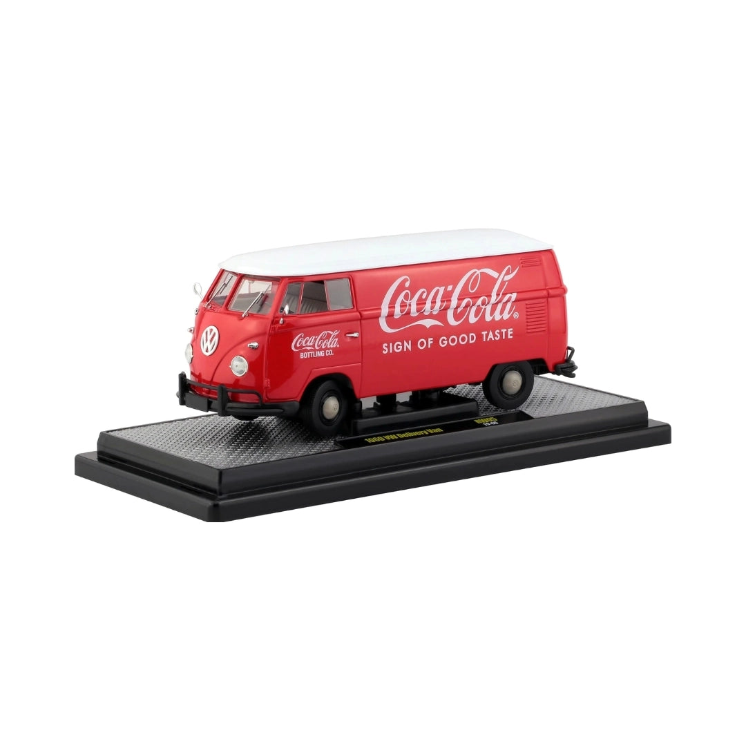 1960 VW Delivery Van - Red (Coca-Cola Livery, Silver Chrome Rims, Black Interior & Details)