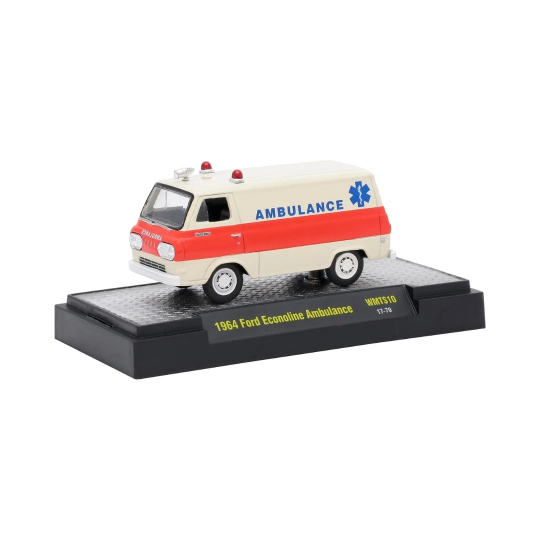 1964 Ford Econoline Ambulance - White/Red (Ambulance Livery, Walmart Exclusive)