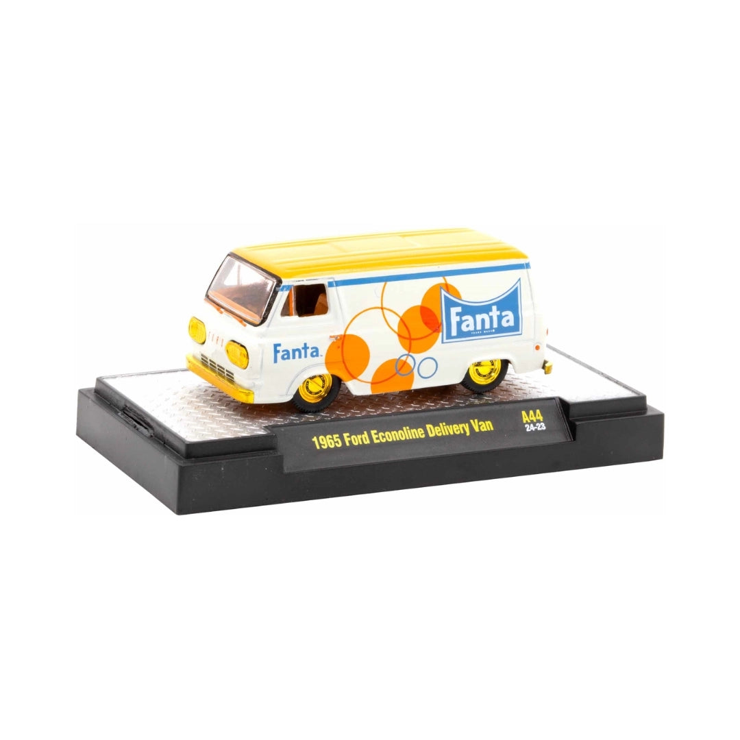 1965 Ford Econoline Delivery Van - White/Yellow (Fanta, Yellow Chrome Rims & Details, Orange Interior)