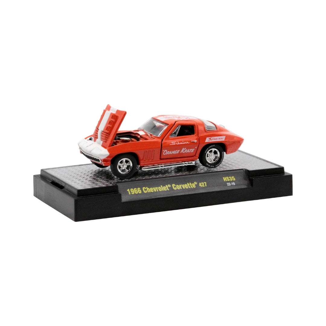 1966 Chevrolet Corvette 427 – Orange/Red (Hood Open, Chrome Rims, Schwinn Krate Livery, Hobby Exclusive)