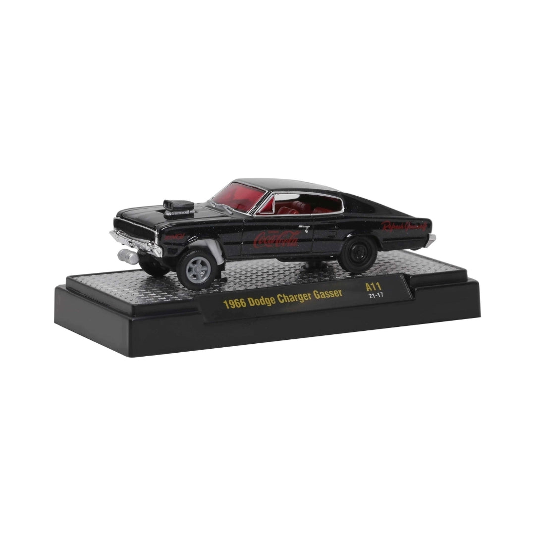 1966 Dodge Charger Gasser - Black (Gray Rims, Silver Chrome Details)