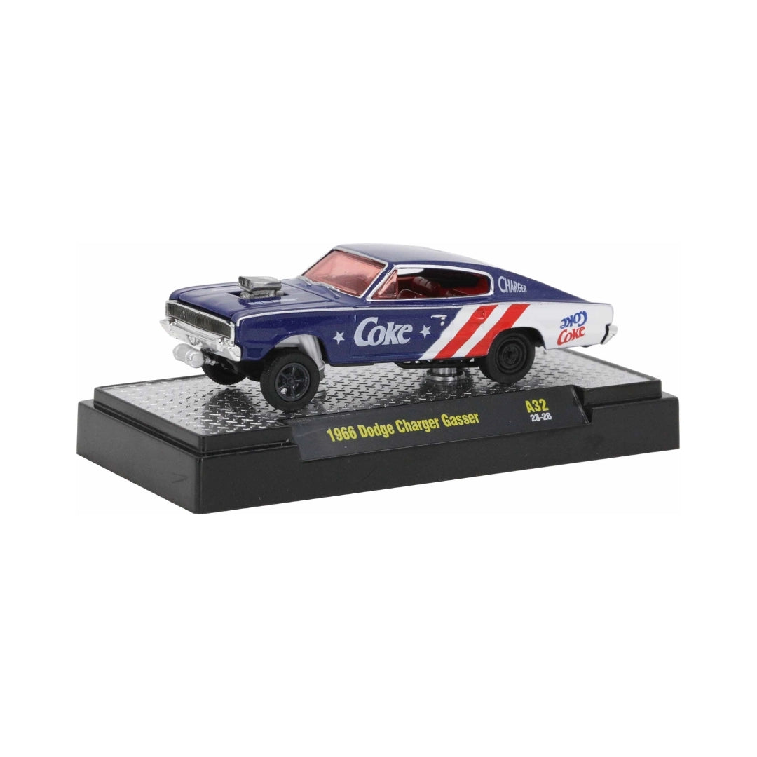 1966 Dodge Charger Gasser - Blue & Red (Coca-Cola Livery / Standard - Black Rims)