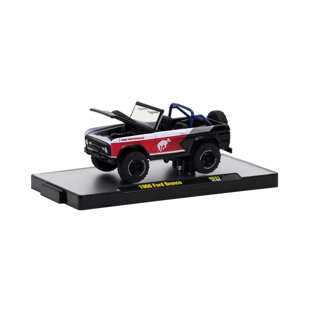 1966 Ford Bronco - Black & Red (Open top, Blue roll cage)