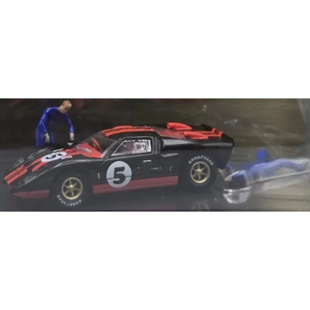 1966 Ford GT40 MK II - Black & Red Racing Livery (Brass Rims, Red Interior)