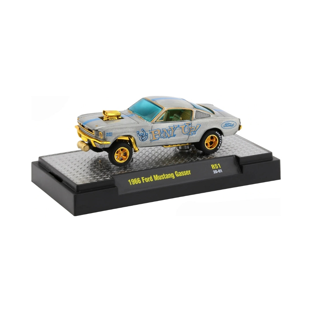 1966 Ford Mustang Gasser - Silver with Gold Chrome (Goodyear) (Super Chase)