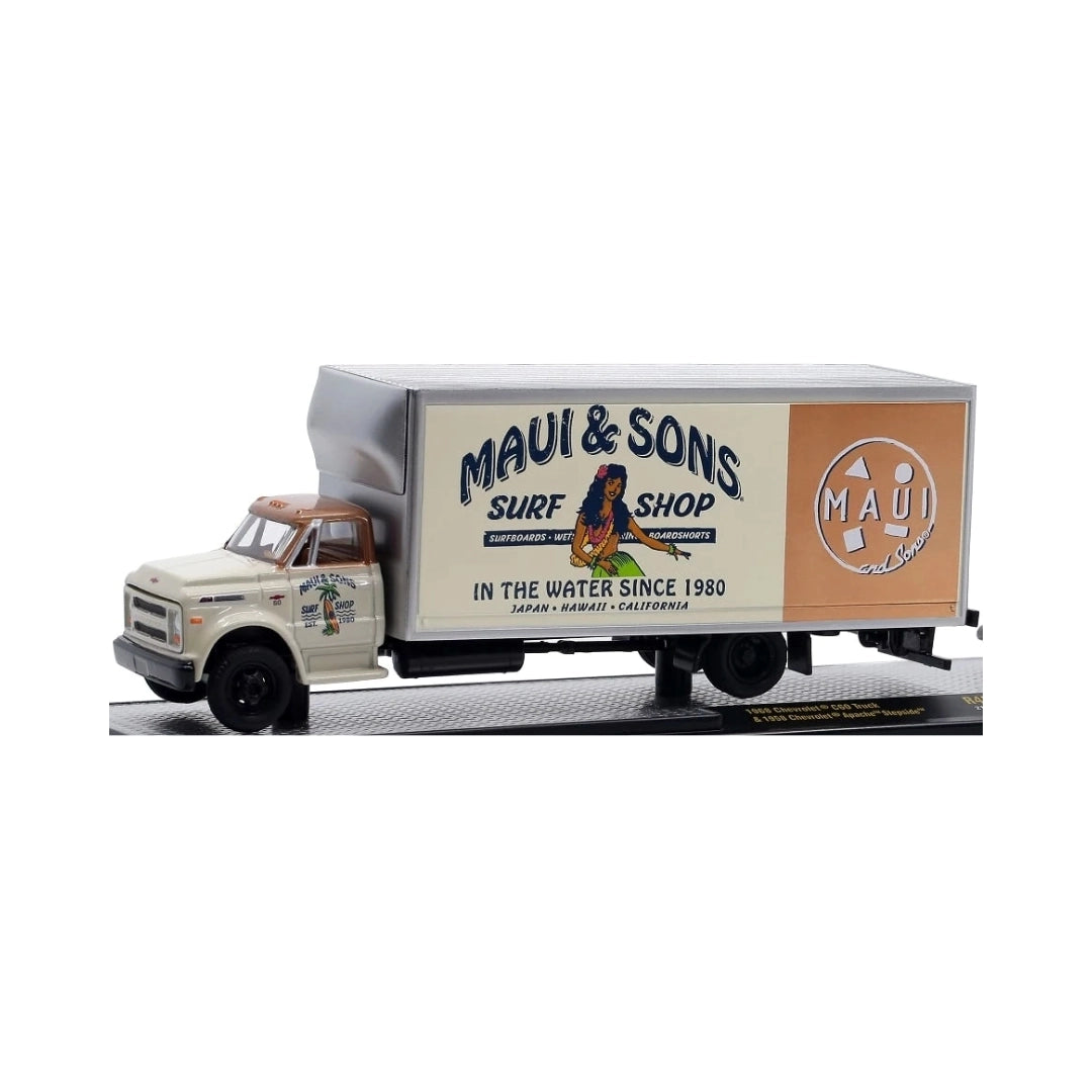 1968 Chevrolet C60 Truck - White, Blue & Orange (Maui & Sons Surf Shop Graphics, Auto-Haulers Release 48 Set Exclusive)