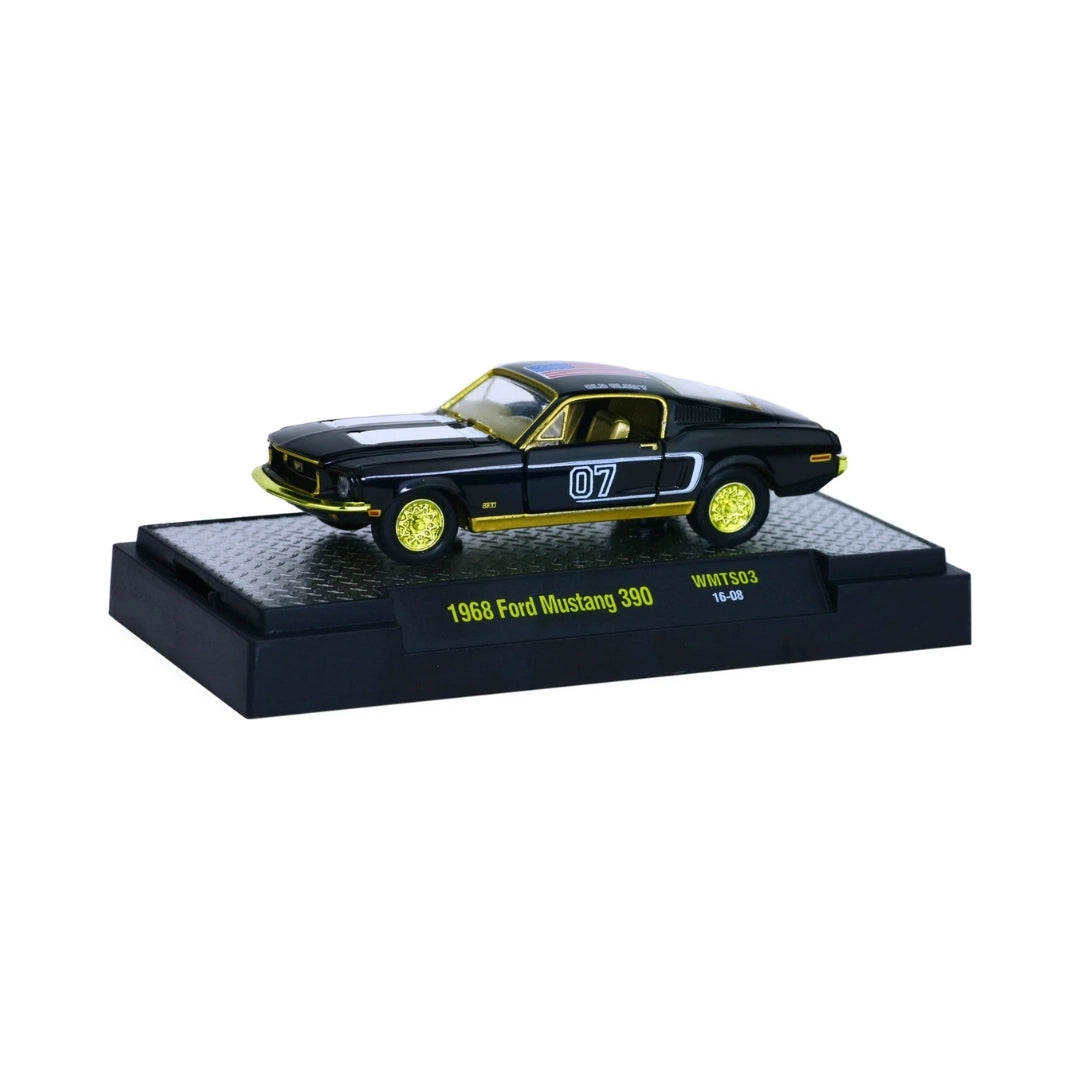 1968 Ford Mustang 390 - Black (#07, Gold Rims)