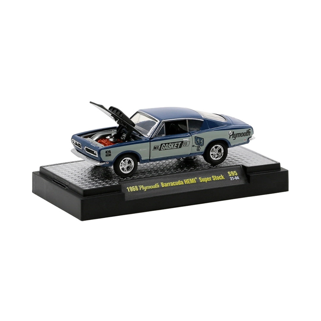 1968 Plymouth Barracuda HEMI Super Stock – Silver & Blue (Mr. Gasket Livery)