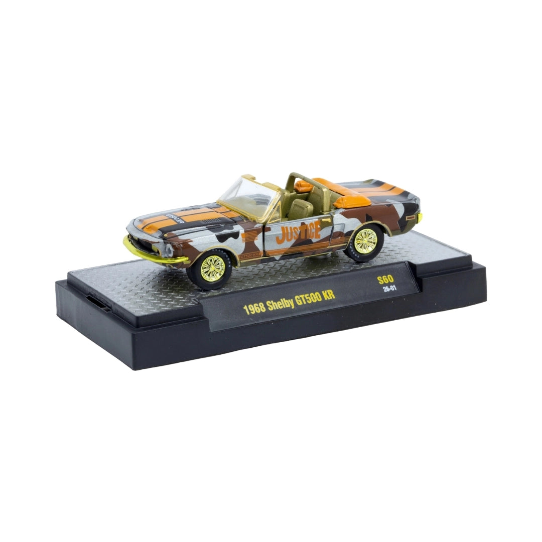 1968 Shelby GT500 KR - Black & Orange (Justice League Super Chase, Yellow Chrome Front Bumper & Rims, Brass Interior)