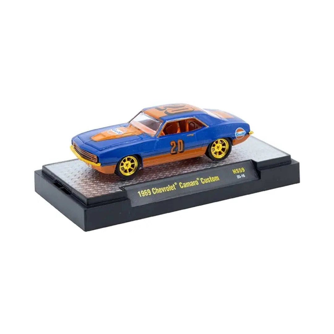 1969 Chevrolet Camaro Custom - Blue (Yellow Chrome Rims & Details, Orange Interior, Chase)