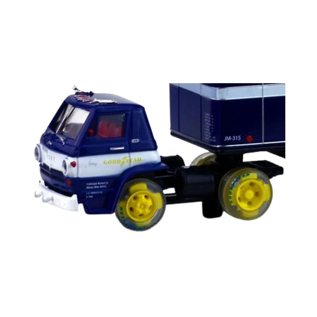 1969 Dodge L600 COE - Blue/White Goodyear Chase (Yellow Wheels)
