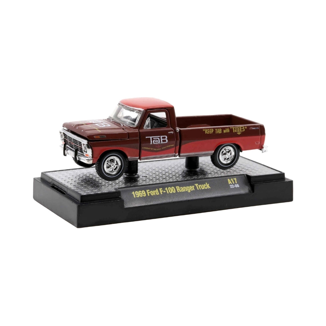 1969 Ford F-100 Ranger Truck - Brown ToB (Silver Chrome Rims & Details, Black Interior)