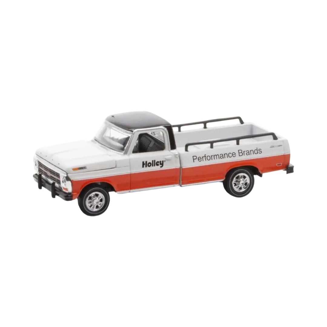 1969 Ford F-100 Ranger Truck - White & Orange Holley Performance Brands (Silver Chrome Details, Black Interior)