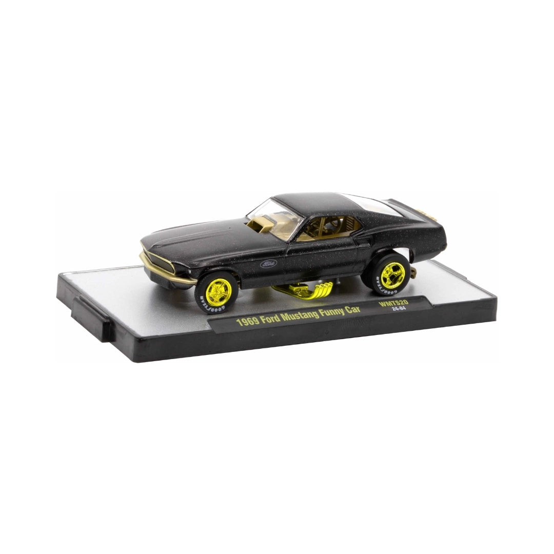 1969 Ford Mustang Funny Car - Black (Gold Chrome Details, Frozen Black Pearl Special Edition, Chase)