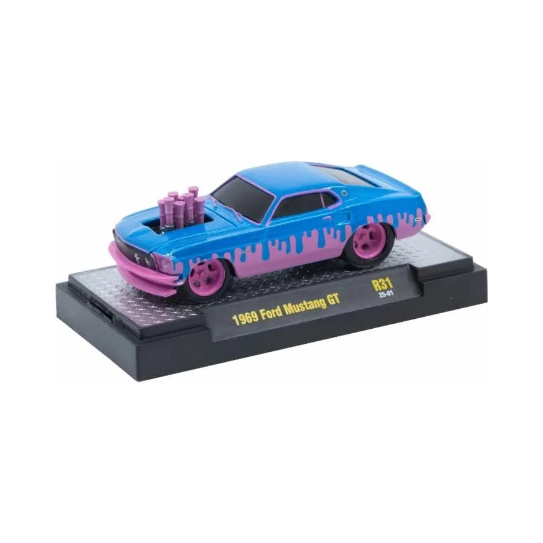 1969 Ford Mustang GT - Blue with Pink Rims & Details (Chase)