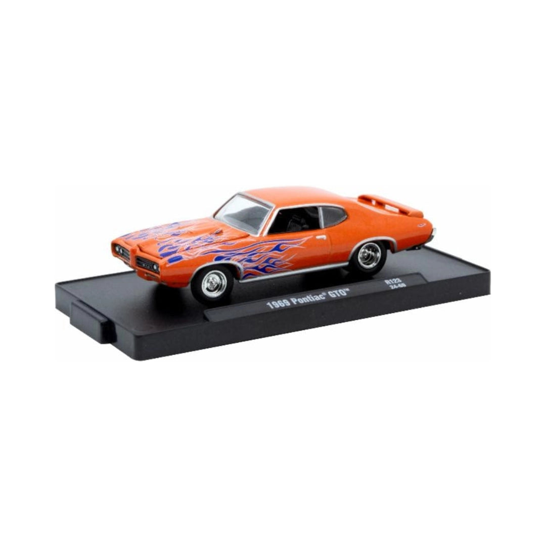 1969 Pontiac GTO - Orange (Silver Chrome Rims & Details)