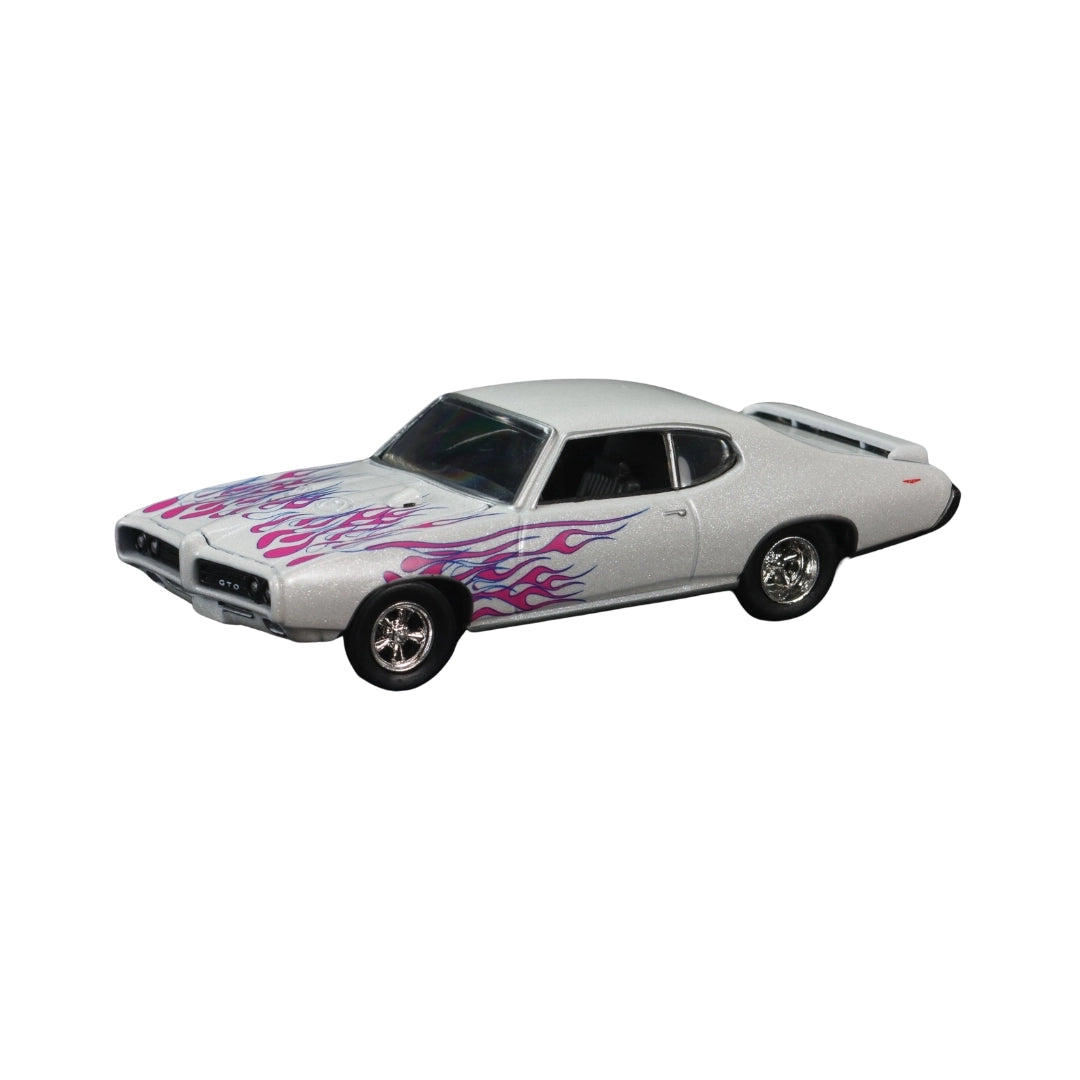 1969 Pontiac GTO - White (Pink Flame Livery, Blister Card)