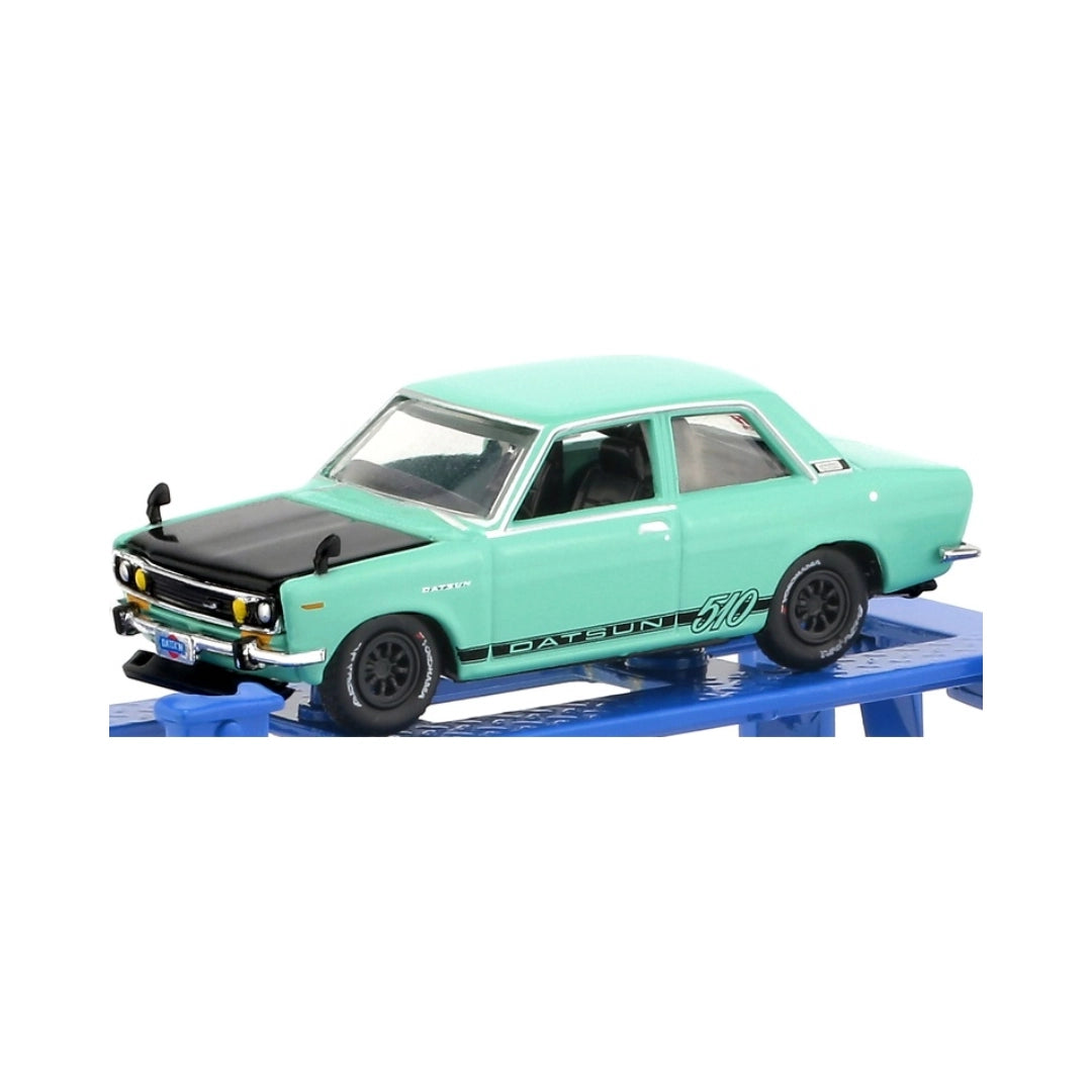1970 Datsun 510 – Mint Green (Black Hood and Black Rims)