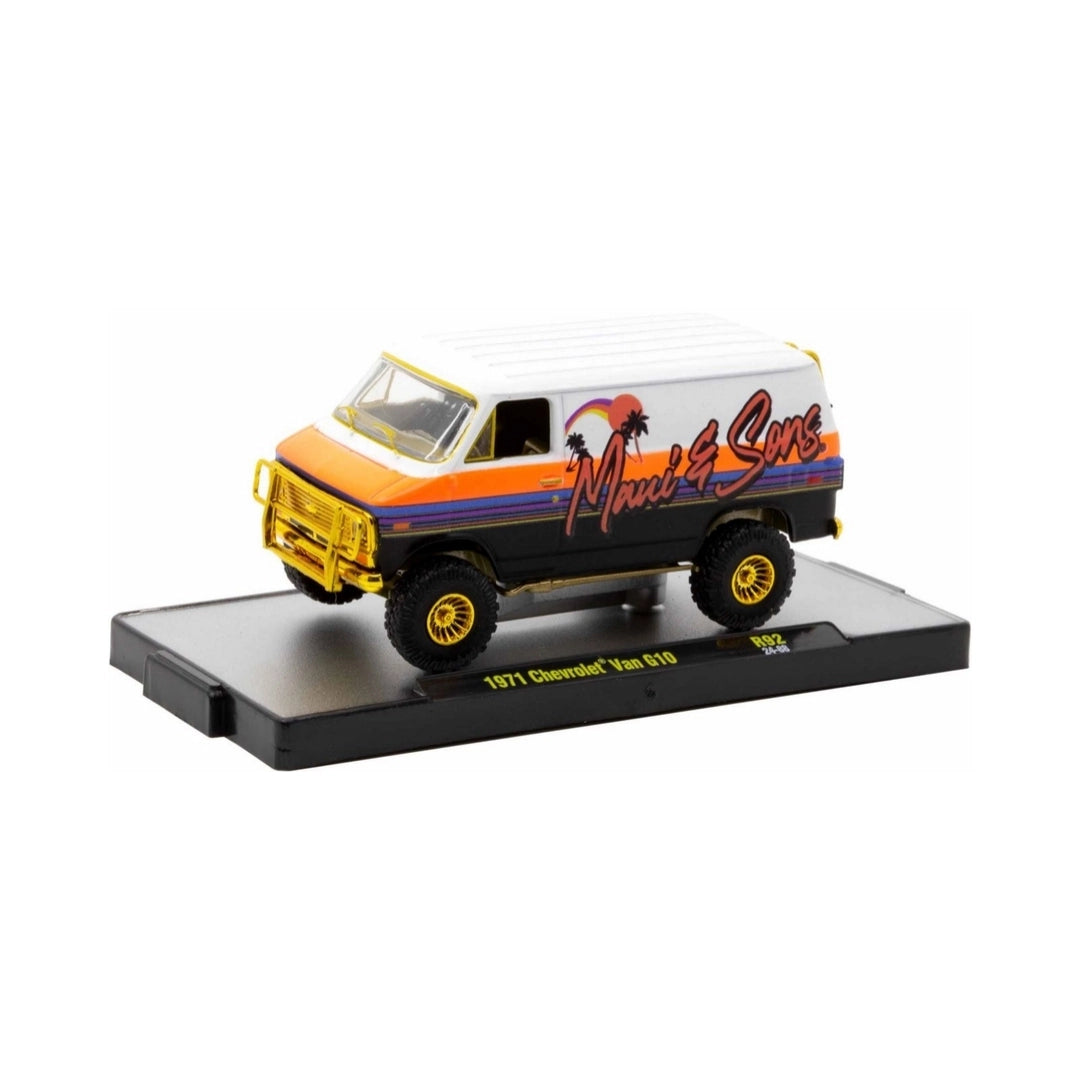 1971 Chevrolet Van G10 - Black/White/Orange Maui & Sons 4x4 (Gold Chrome Details, Copper Interior)