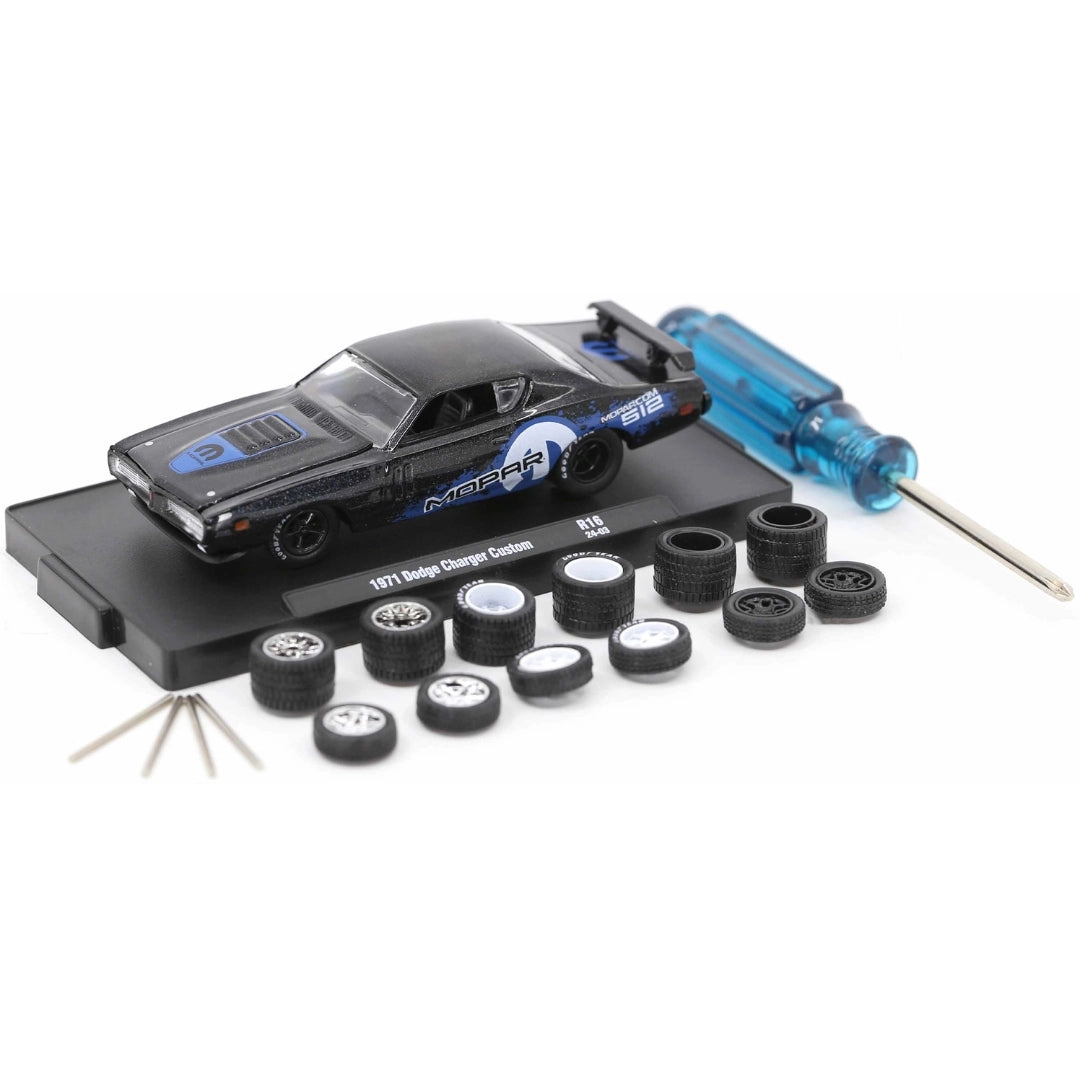 1971 Dodge Charger Custom - Black/Blue (Auto-Wheels Release 16 / O'Reilly Auto Parts Exclusive / Limited Edition)