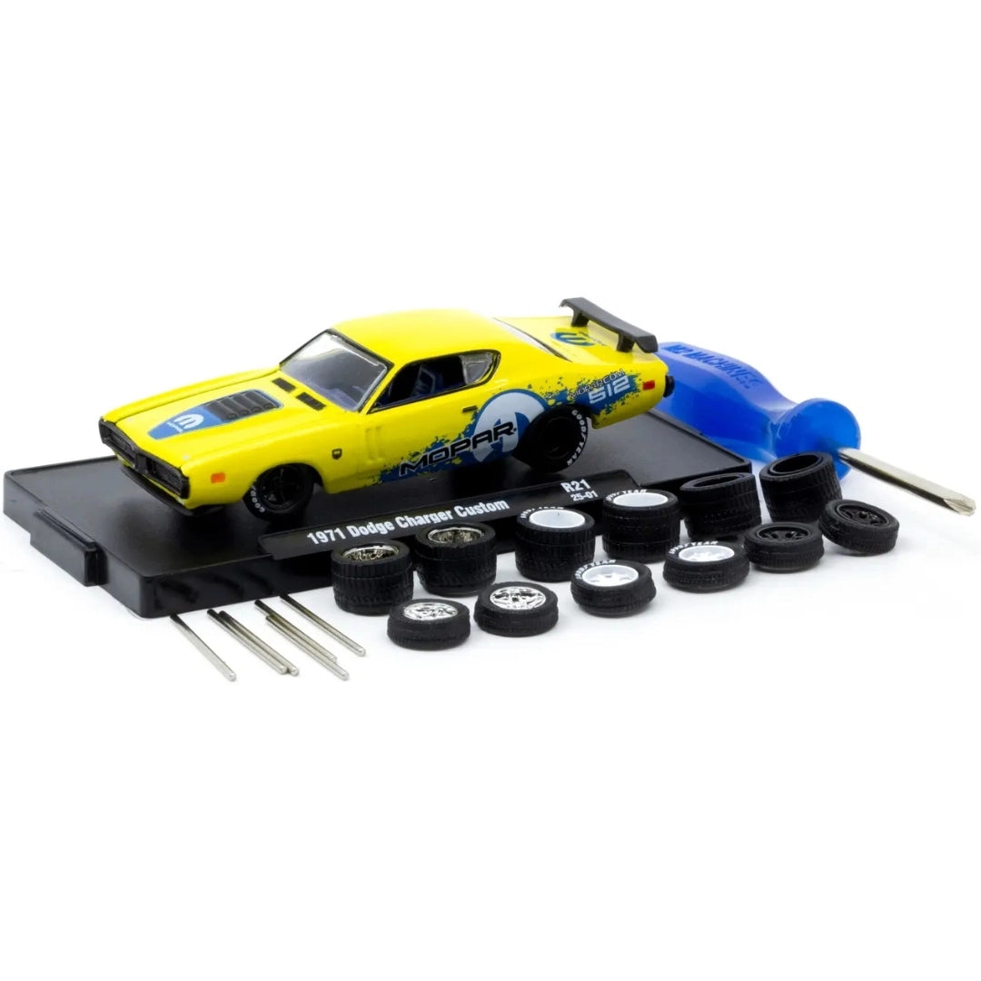 1971 Dodge Charger Custom - Yellow/Blue (Exclusive / Limited Edition / O'Reilly Auto Parts Exclusive / Auto-Wheels Release 21)