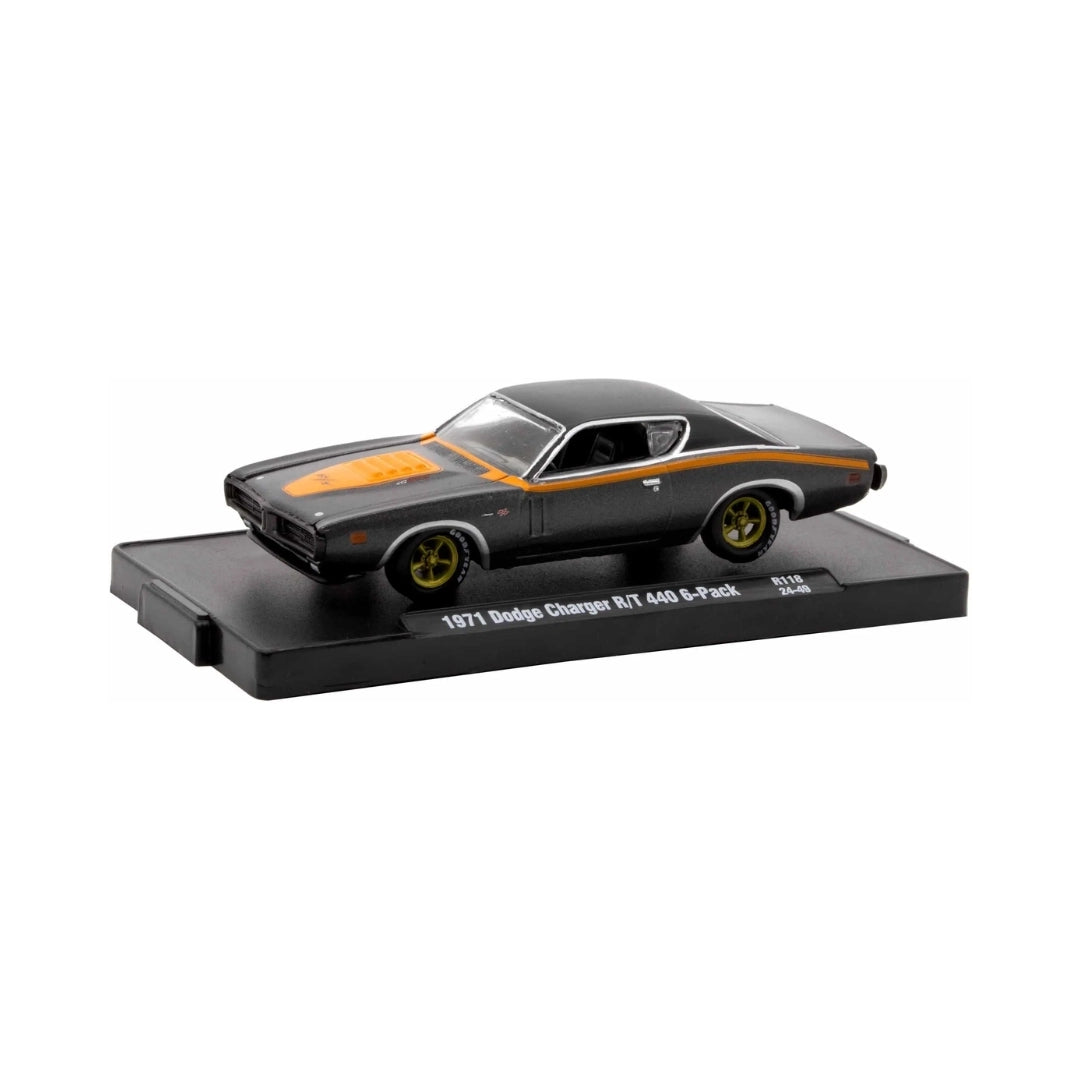 1971 Dodge Charger R/T 440 6-Pack - Gray/Black (Brass Rims / Black Details & Interior / Limited Edition)