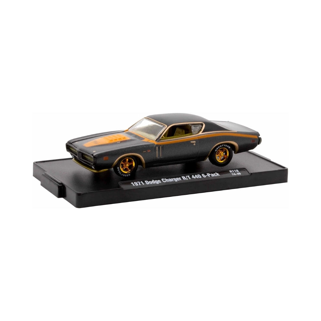 1971 Dodge Charger R/T 440 6-Pack - Gray/Black (Gold Chrome Rims / Brass Details & Interior / Chase / Limited Edition)