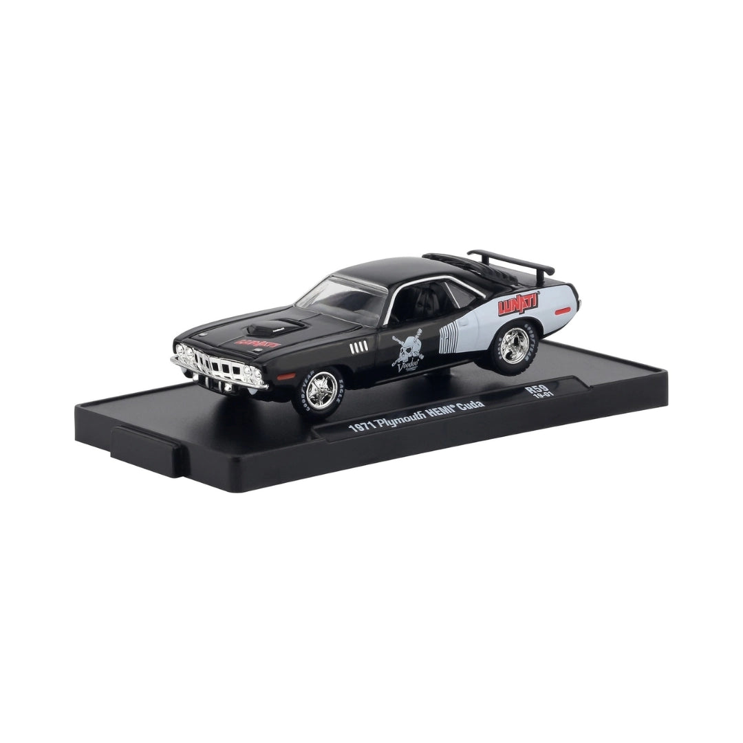 1971 Plymouth HEMI Cuda - Black & Silver (Chrome Rims, Voodoo Graphics)