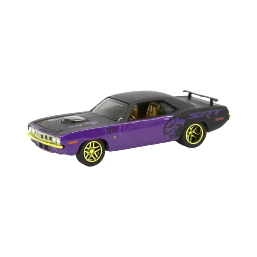 1971 Plymouth HEMI Cuda - Purple & Black Chase (Yellow Chrome Rims)