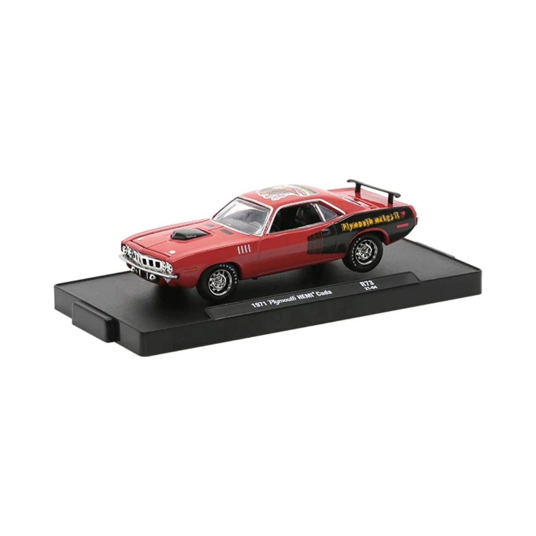 1971 Plymouth HEMI Cuda - Red & Black (Chrome Rims, Plymouth Graphics)