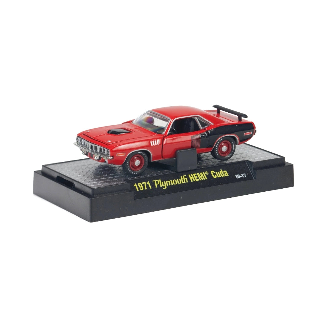 1971 Plymouth HEMI Cuda - Red & Black (Red Rims, Black Side Panel) - Box