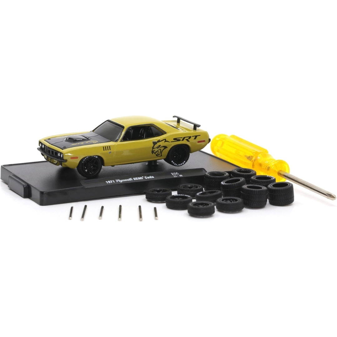 1971 Plymouth HEMI Cuda - Yellow (Black Rims, SRT Graphics)