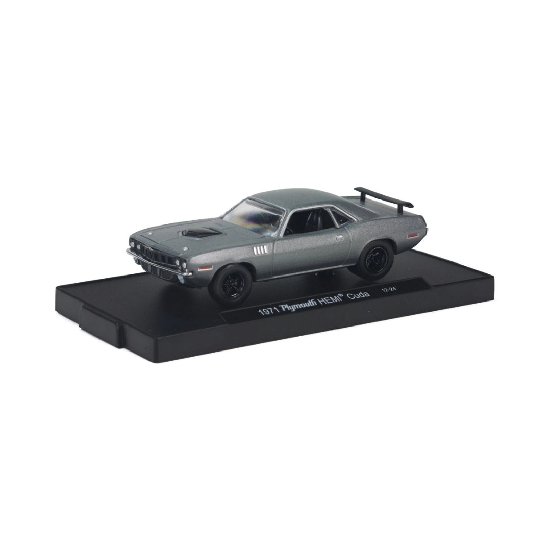 1971 Plymouth Hemi Cuda - Gunmetal Gray (Black Rims, Black Interior) - Box