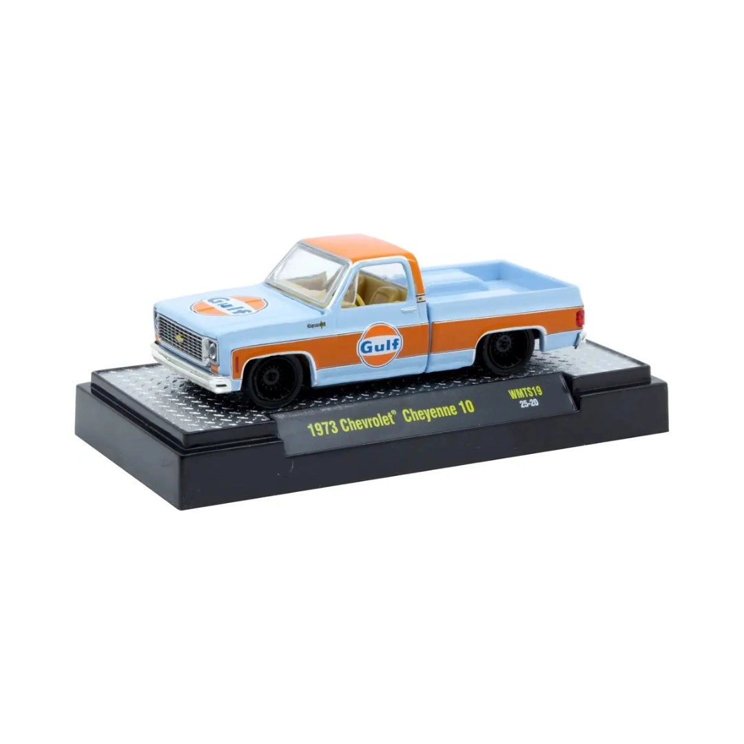 1973 Chevrolet Cheyenne 10 - Gulf Oil (Black Rims, Yellow Interior)